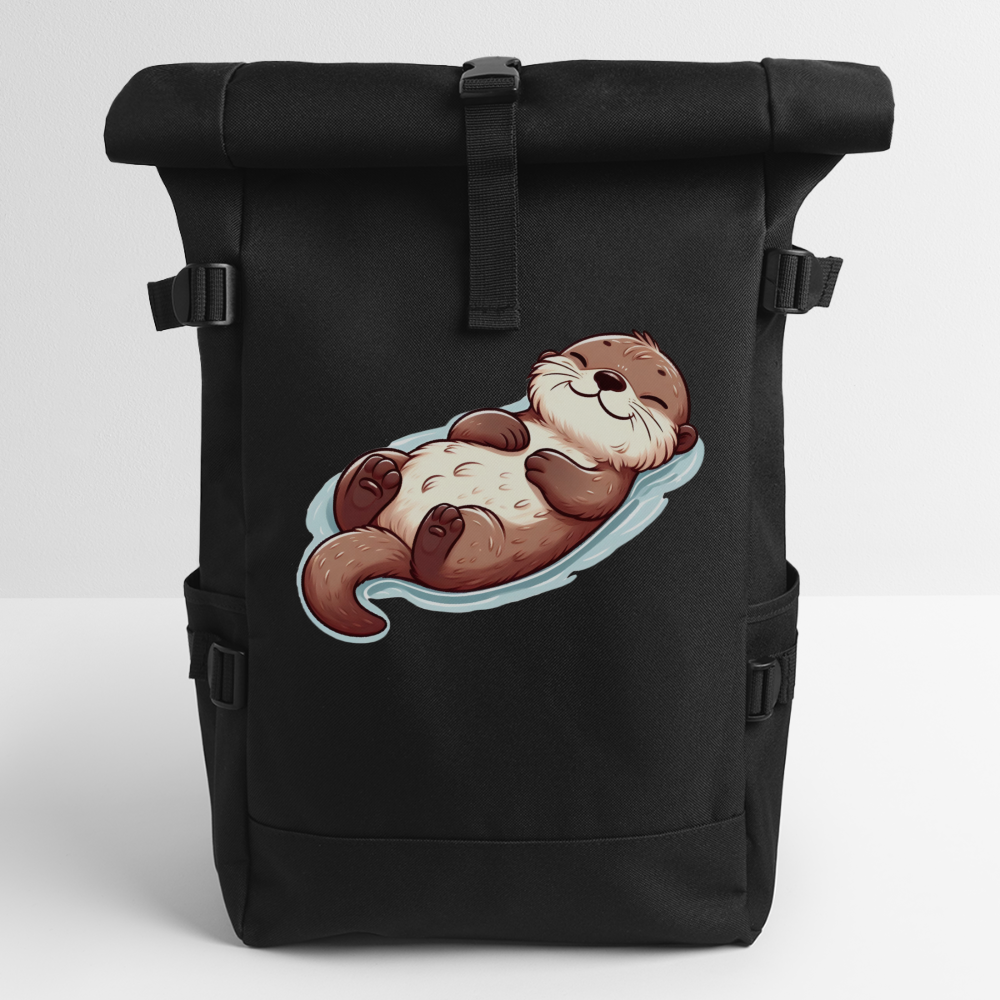 Otter Roll Top Backpack - black
